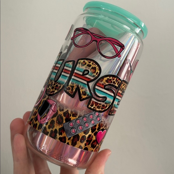 Nurse Themed Tumbler with straw and straw cleaner - Picture 3 of 7